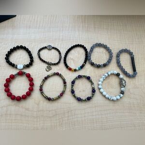 Set of Beaded Bracelets in Various Colors